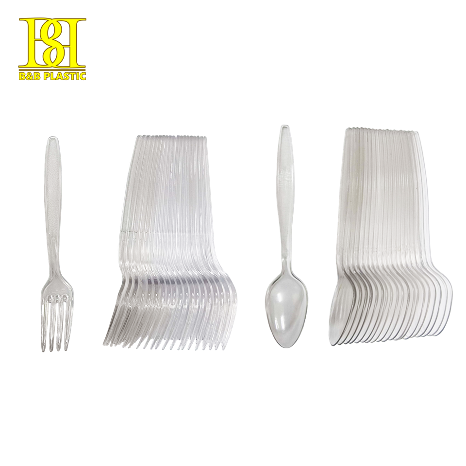 8120TP/8220TP 20PCS PARTY TRANSPARENT SPOON & FORK