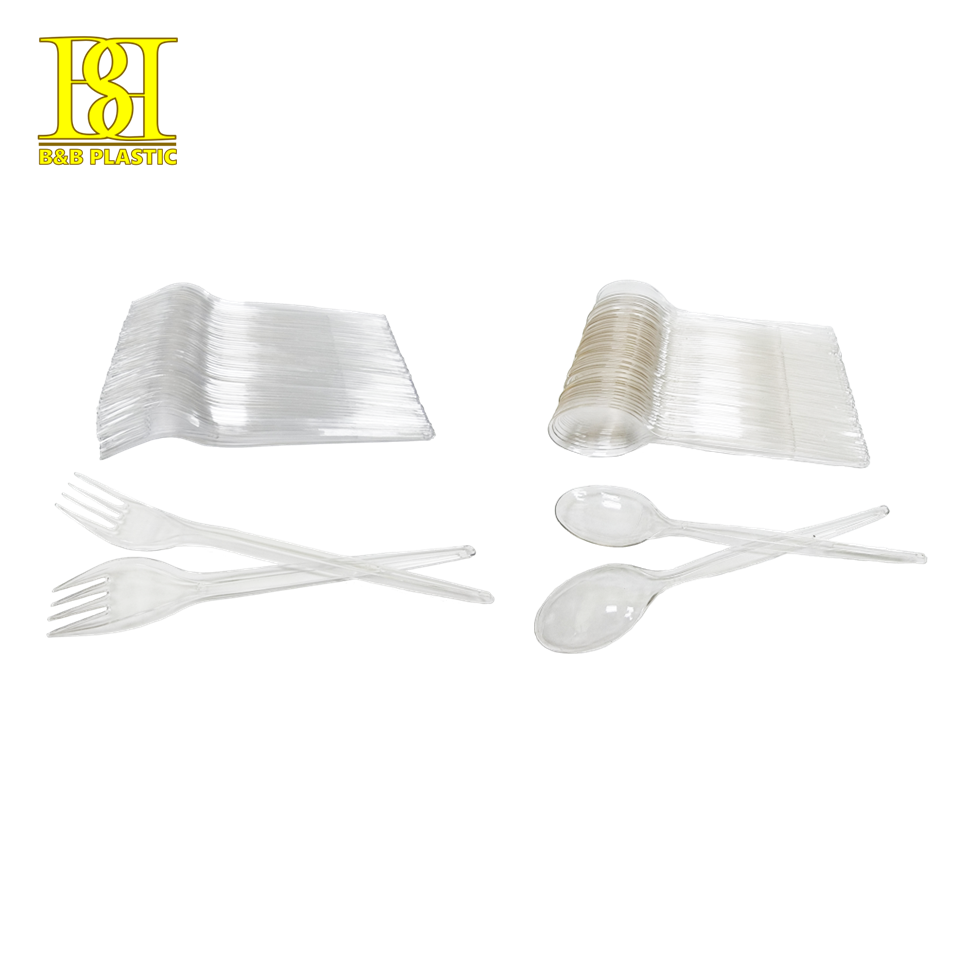 8150TP/8250TP 50PCS 7INCH TRANSPARENT SPOON & FORK