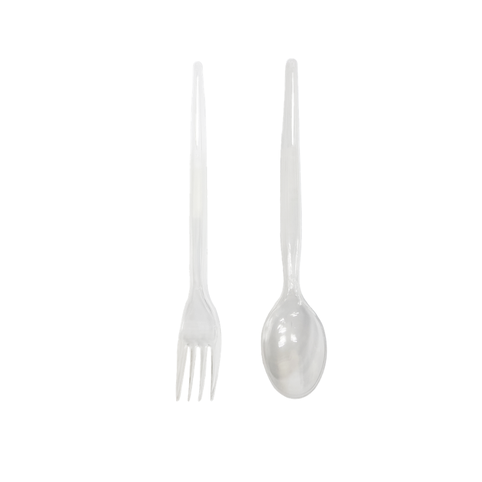 8150TP/8250TP 50PCS 7INCH TRANSPARENT SPOON & FORK
