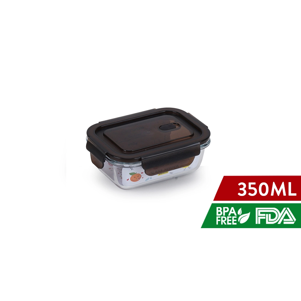 E-1661 / E-1662 / E-1663 350ml / 600ml / 950ml Borosilicate Rectangular Microwavable Glass Keeper - Elianware