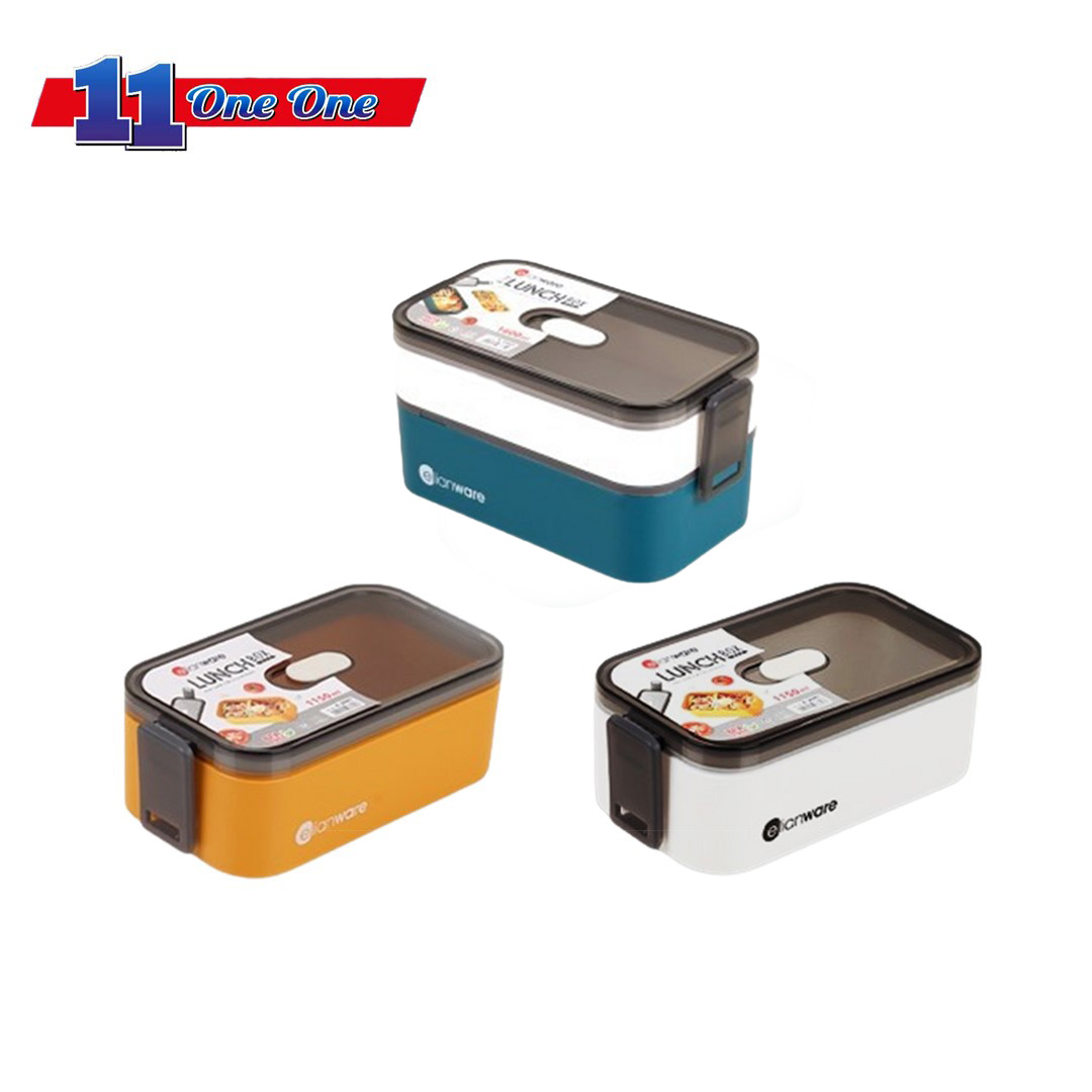 E-2041/E-2042 1/2 Layer Rectangle Airtight Bento Lunch Box - Elianware