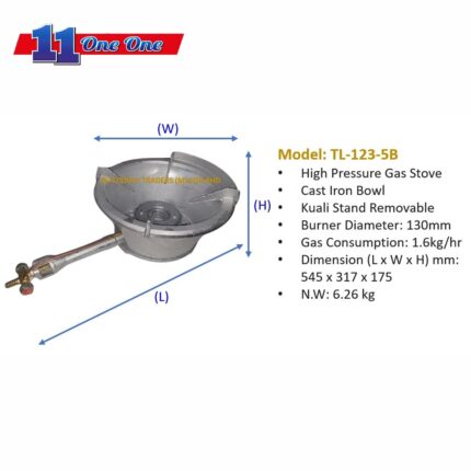 TL-123B-5B High Pressure Commercial Gas Stove - E-Lai